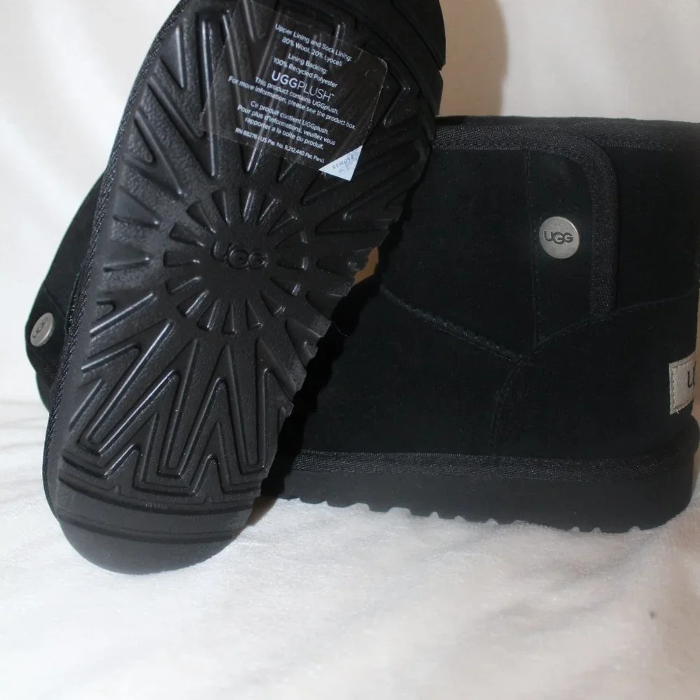NEW UGG JONA SUEDE SHEARLING GIRL'S MINI SHEARLING LINED BOOTS‎ BLACK
